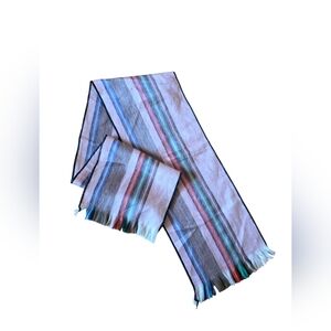 Striped Multi-Color Tassled Scarf OS EUC